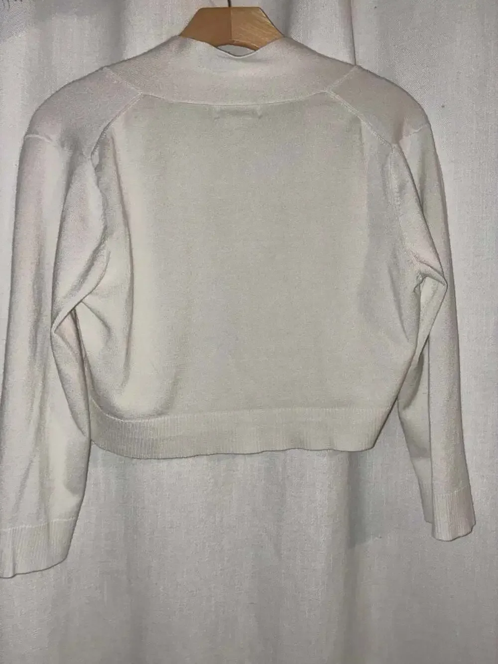 Calvin Klein Women's Cream Open Front Cropped Cardigan Size L - Picture 6 of 6